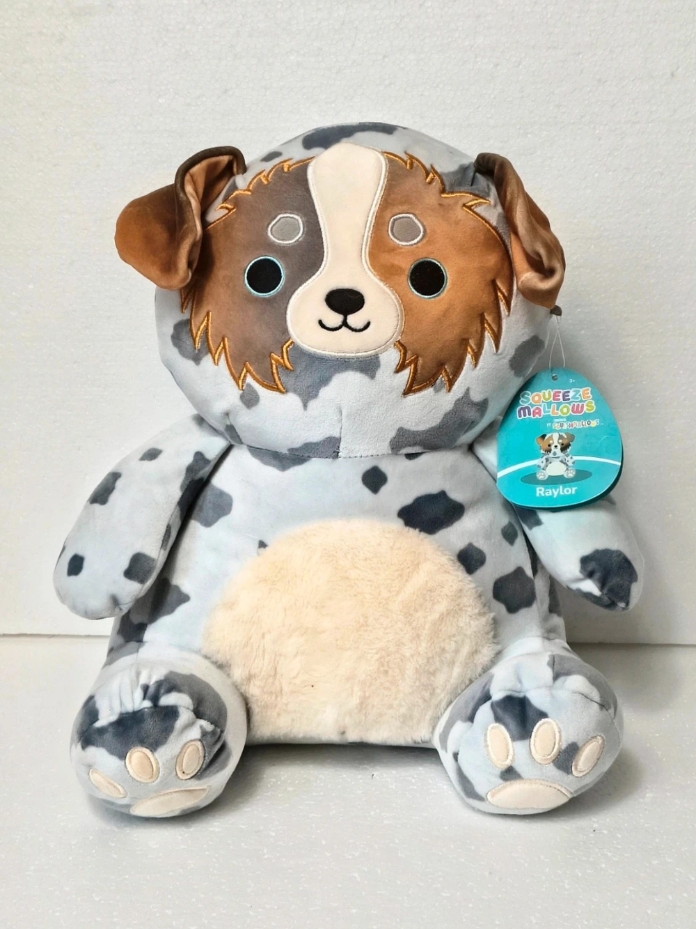 Squishmallows Aussie Gray, Brown & Cream Plush - Raylor